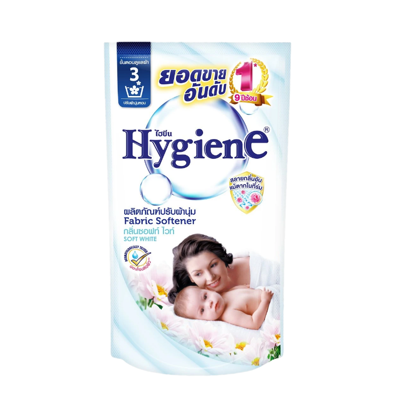 Hygiene ไฮยีน น้ำยาปรับผ้านุ่ม ซอฟท์ ไวท์ 580 มล.