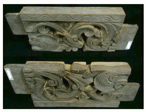 ไม้แกะงานเก่า ยาว36cm