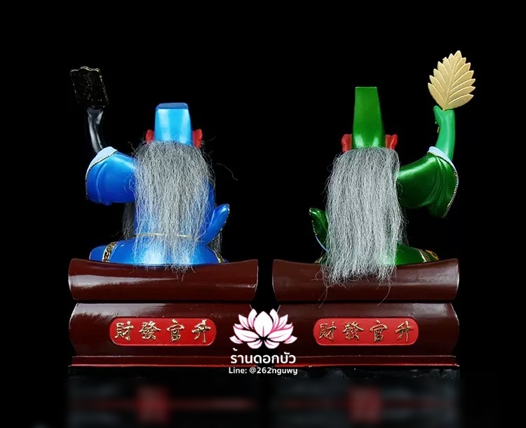 ชิดเอี๋ยโป๊ยเอี๋ย ตั่วแปะหยี่แปะ ยมฑูตขาวดำ ปางนั่งโลงจำปาเหยียบบริวาร งานเรซิ่น ขนาด 12/16/19 นิ้ว