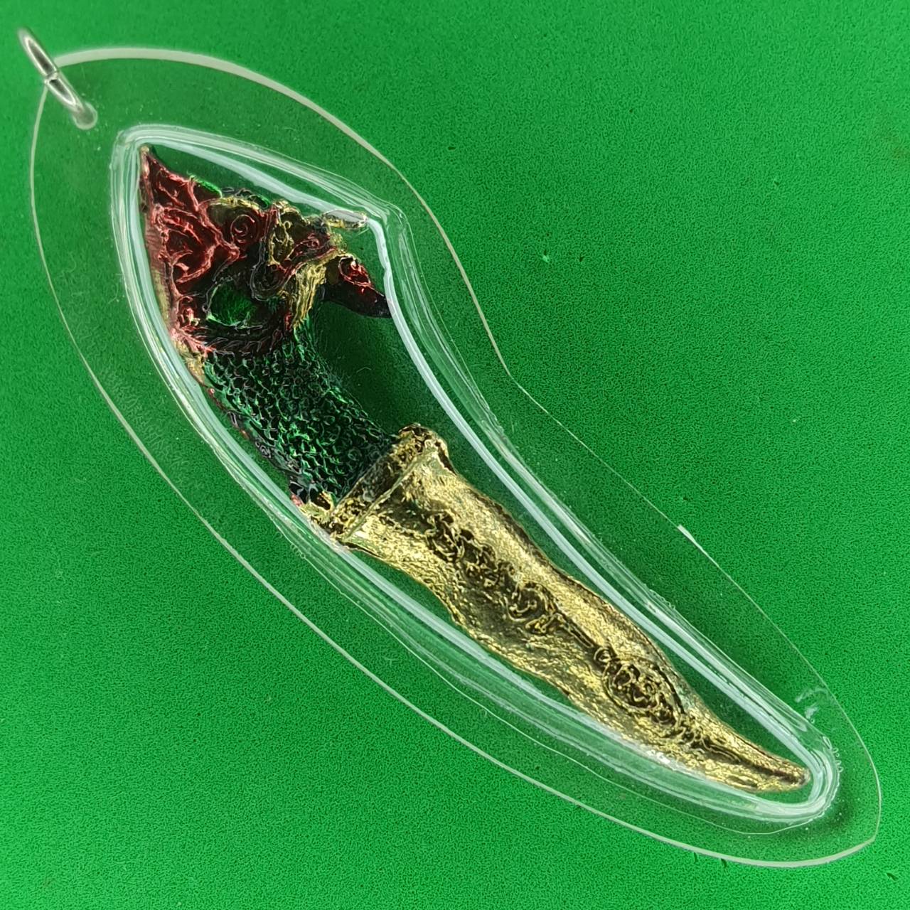 ของป้องกัน จี้มีดหมอพญานาค กรอบพลาสติกกันน้ำ 1เศียร จี้พญานาคแท้ จี้พญานาคห้อยคอ จี้พญานาคราช