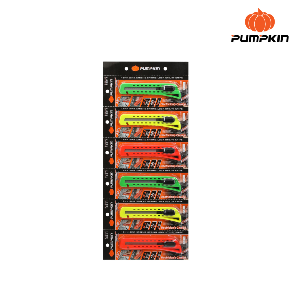Pumpkin 13211 มีดคัตเตอร์ใหญ่สปริง S-101XT ใบ SK-4 คัตเตอร์ มีดคัตเตอร์ ฟักทอง มีด ใบมีดคัตเตอร์ ใบคัตเตอร์ R-105L ใบมีด