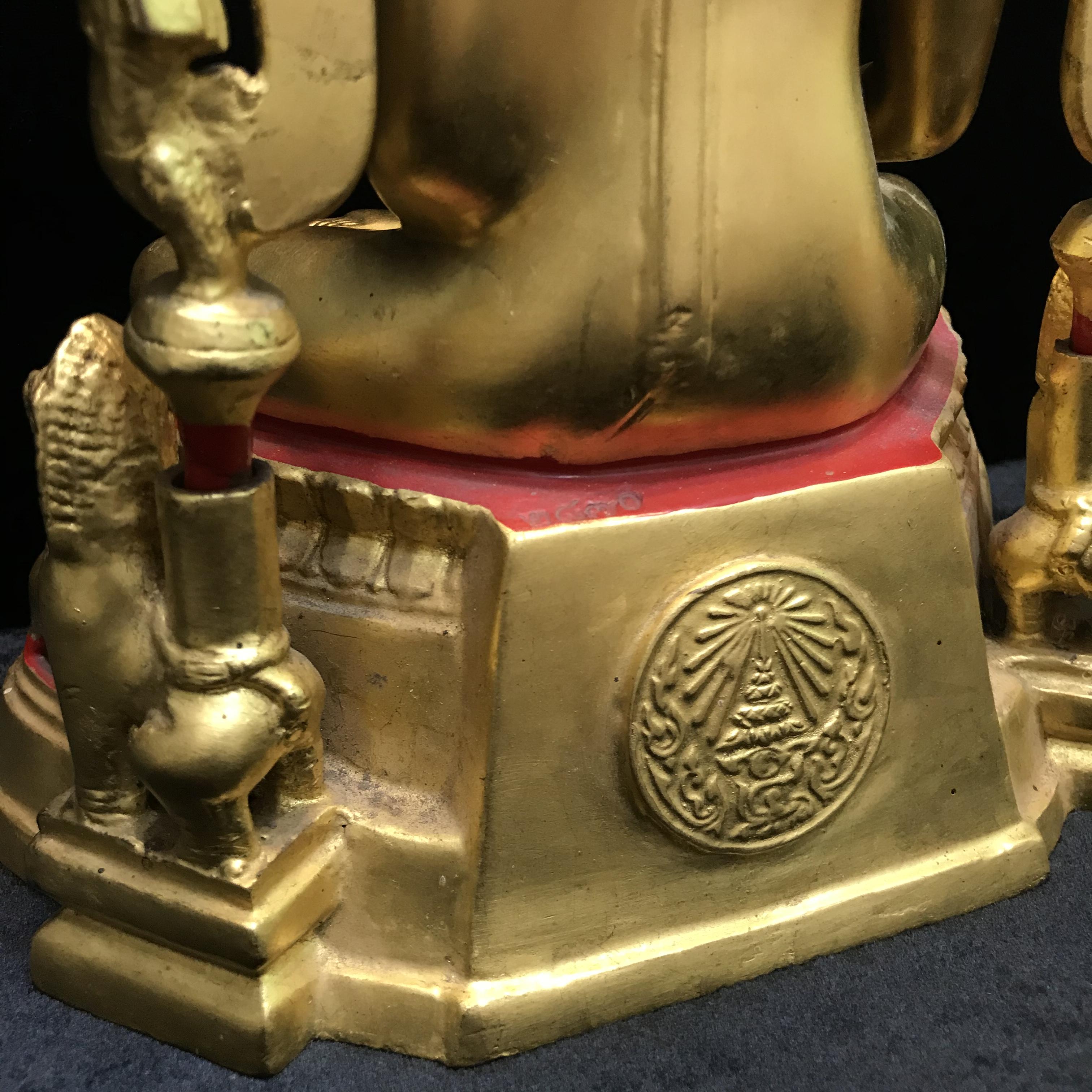 พระพุทธชินราช มวก วัดเบญจมบพิตร ปี 2519 หน้าตัก 5.9 นิ้ว หล่อดินไทย ปิดทองเดิม(ในหลวงรัชกาลที่9และราชินีเสด็จฯเททอง)