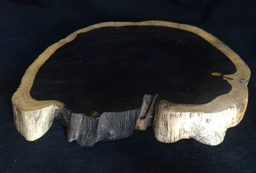 ฐานไม้มะเกลือ(African Ebony) หนา 3cm แบบที่1ตัดเว้า (ตัวอย่าง)
