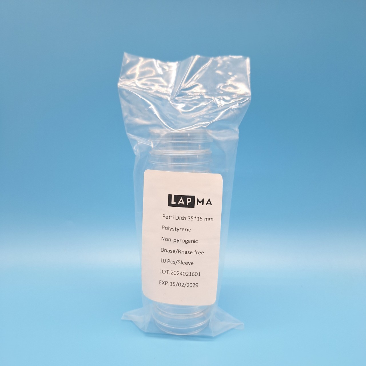 จานเพาะเชื้อ Petri dish ขนาด 90x15 mm / 60x15 mm. / 150x15 mm , พลาสติก LAPMA (ขายยกลัง)