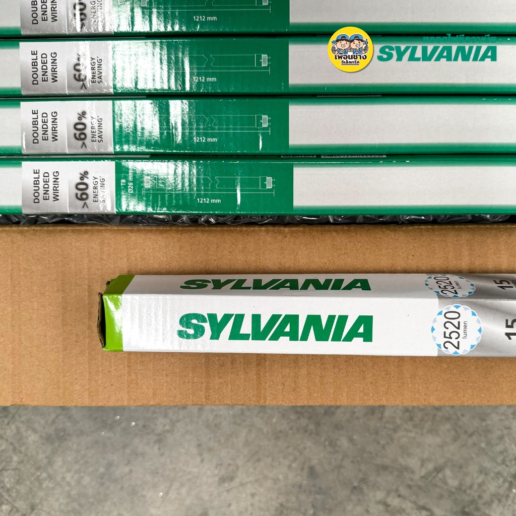 **เฉพาะหลอด** SYLVANIA ยกลัง LED T8 ECO-GL IIDE Super เฉพาะหลอด 9w 18w ไฟเข้า 2 ทาง หลอดไฟ