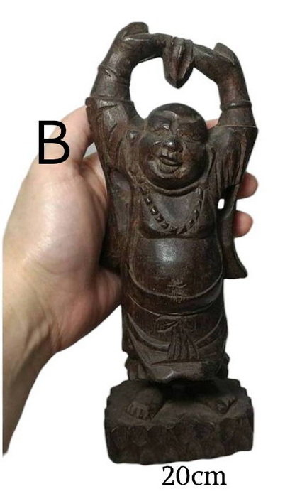 สังกัจจายน์จีน พระเมตไตรยไม้แกะเก่า-BPT023-