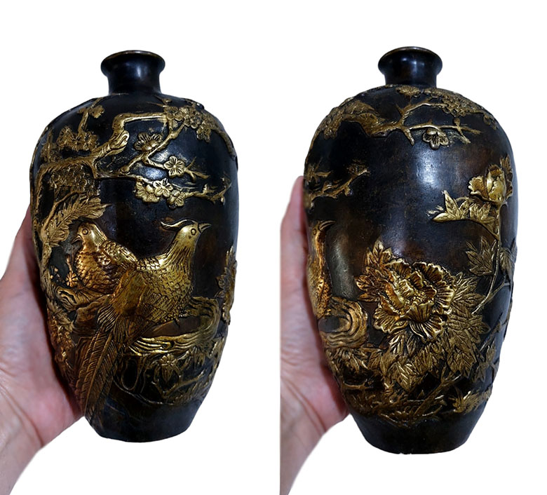 แจกันจีนลายนกคู่