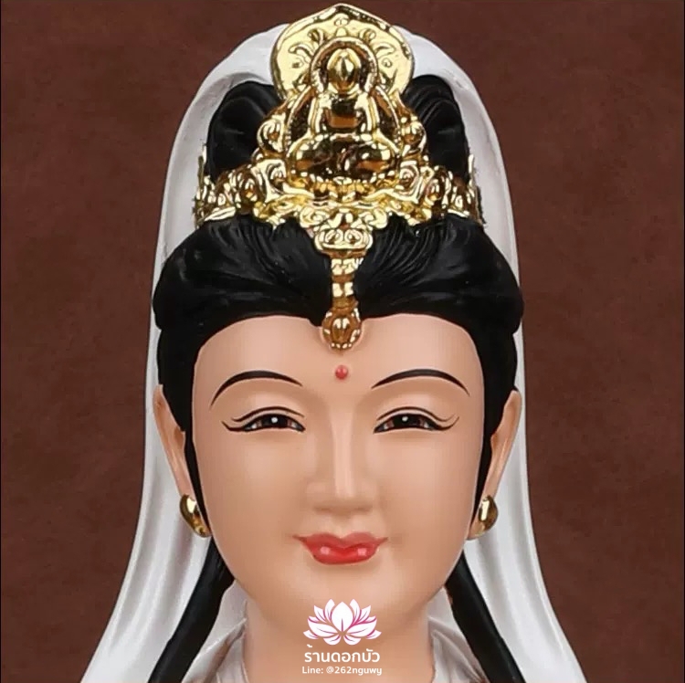 พระโพธิสัตว์กวนอิมปางเหยียบมังกร พระแม่กวนอิมยืนมังกร งานเรซิ่นคุณภาพสูง ขนาด 12/16/19/26 นิ้ว