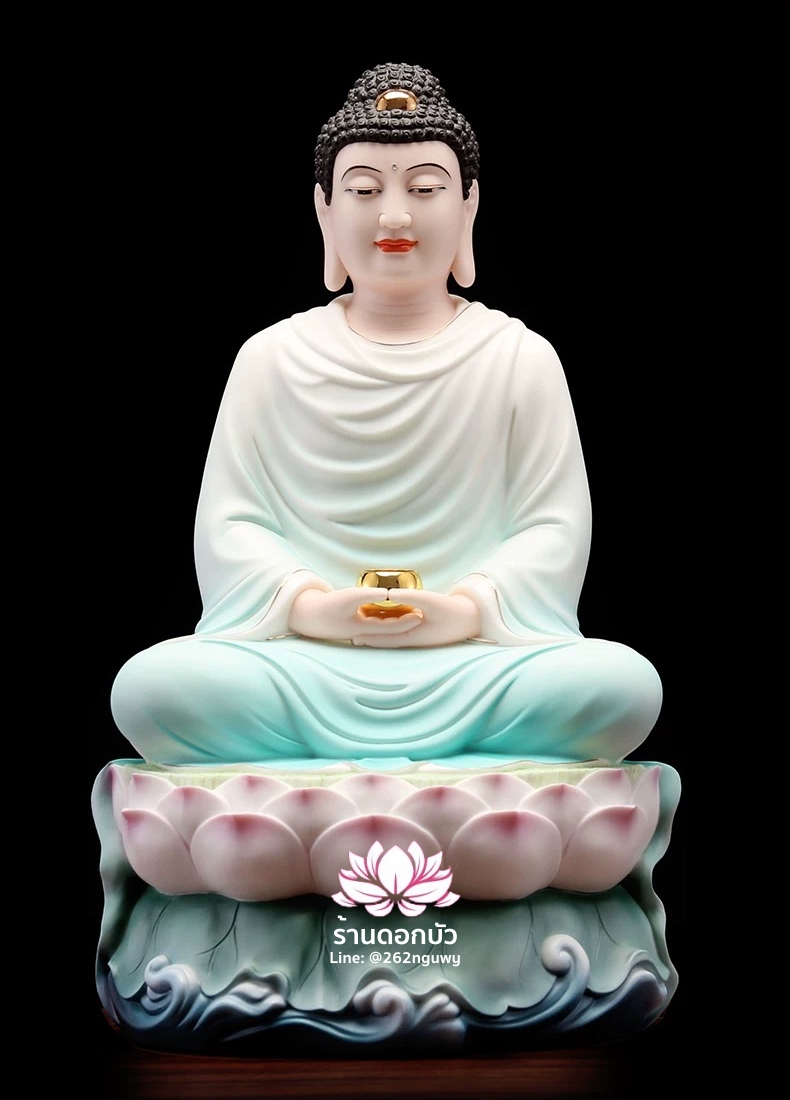 พระพุทธเจ้า (พระยูไล) พระโพธิสัตว์กวนอิม (กวนอิมผ่อสัก) พระกษิติครรภโพธิสัตว์ (ตี่จั่งอ๊วงผ่อสัก) และพระศรีอริยเมตไตรย (หมีเล่อฝอ) ขนาด 12/16 นิ้ว