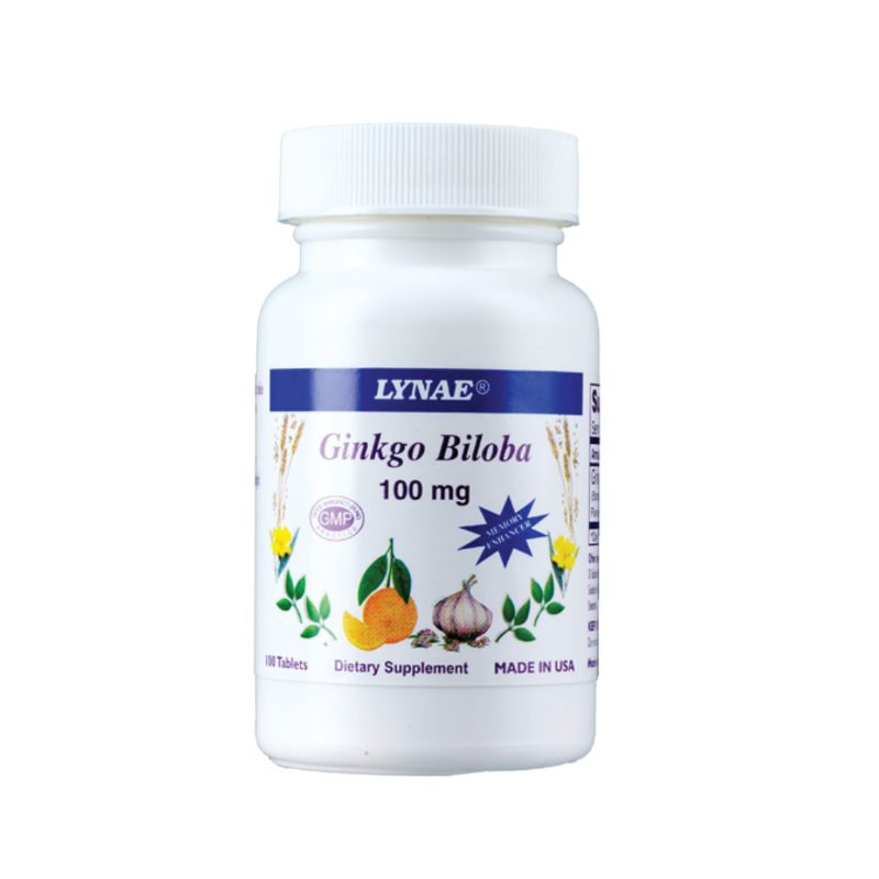 Lynae ginkgo biloba 100 mg. 100 tablets