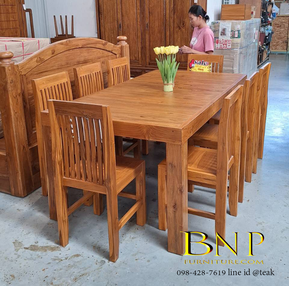 โต๊ะทานข้าว 8 ที่นั่ง รุ่น สุดประหยัด