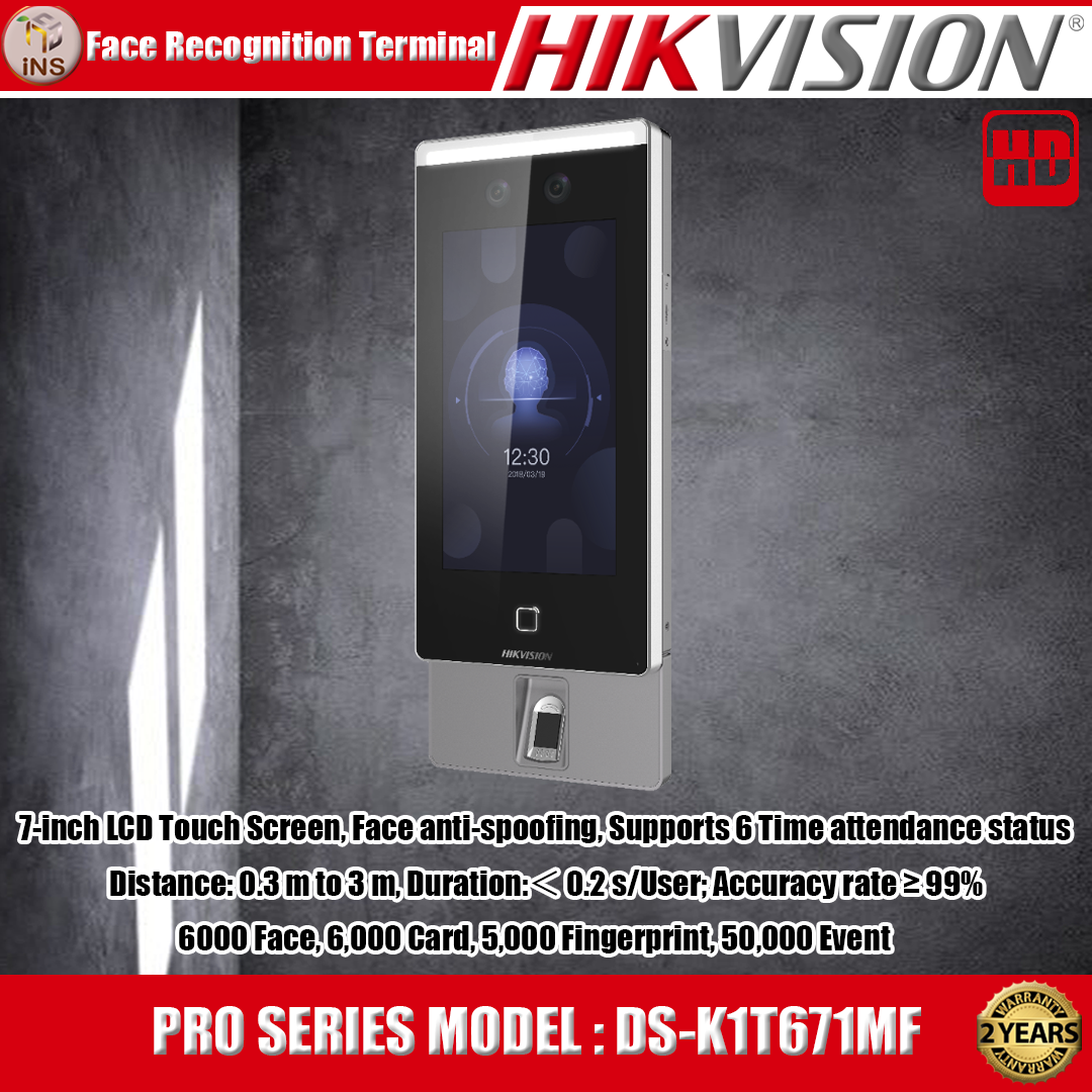 Hikvision Face Recognition Terminal Pro Series เครื่องสแกนใบหน้า รุ่น DS-K1T671MF