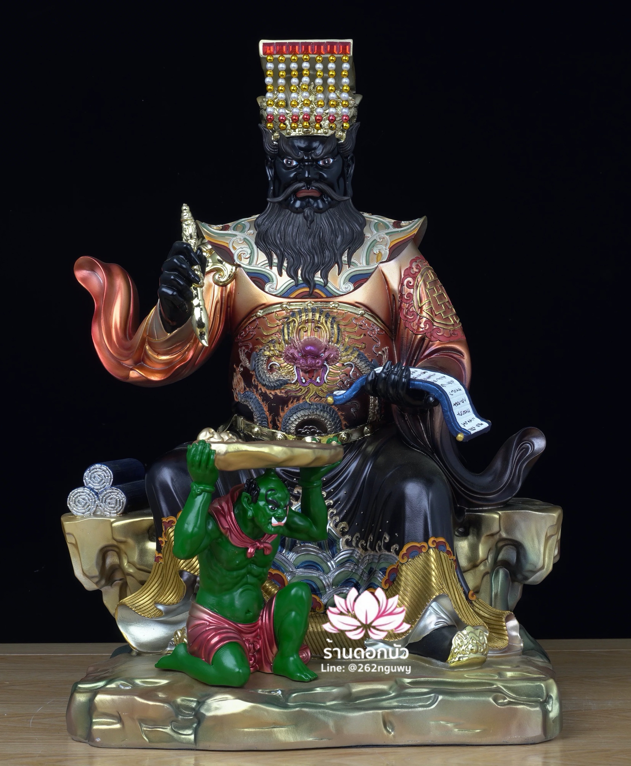 พญายมราช เหงี่ยมล่ออ๋อง หรือ เงี่ยมล่ออ๋อง ปางนั่งพร้อมบริวาร งานเรซิ่นคุณภาพสูง ขนาด 12/16/19/26 นิ้ว