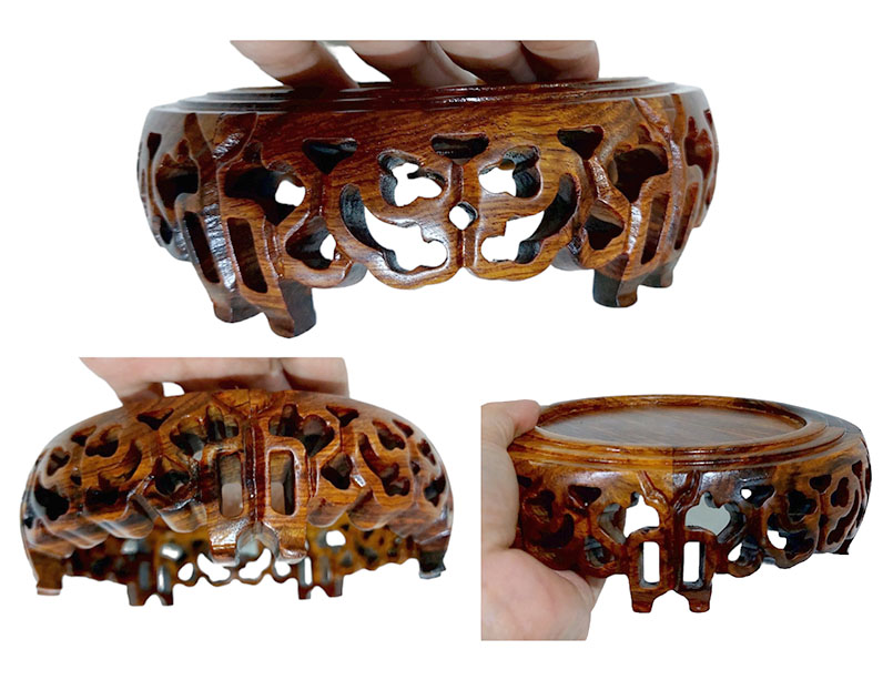 กี๋หรือฐานไม้สไตล์จีน-ลายเมฆ หน้าท๊อป 12cm