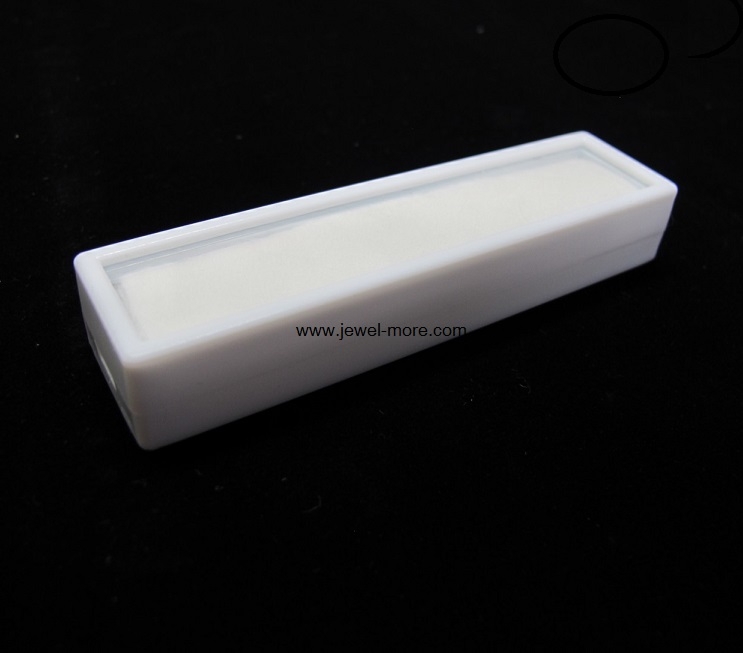 (12 กล่อง)กล่องพลาสติกใส่พลอยหรือเพชร ฝาใส 2x10 สีขาว