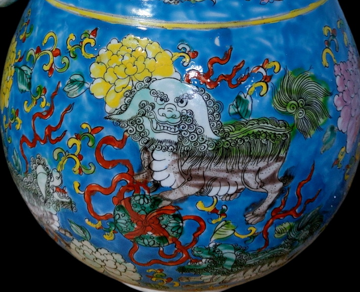 แจกันกระเบื้องกังไส สูง33cm