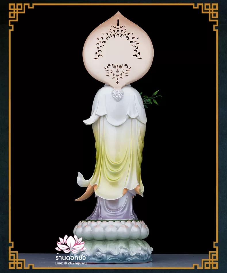 พระพุทธเจ้า (พระยูไล) พระโพธิสัตว์กวนอิม (กวนอิมผ่อสัก) พระมหาสถามปราปต์โพธิสัตว์ (ไต่ซีจี่ผ่อสัก) ปางยืนบนดอกบัว ขนาด 12/16/19/26/36 นิ้ว