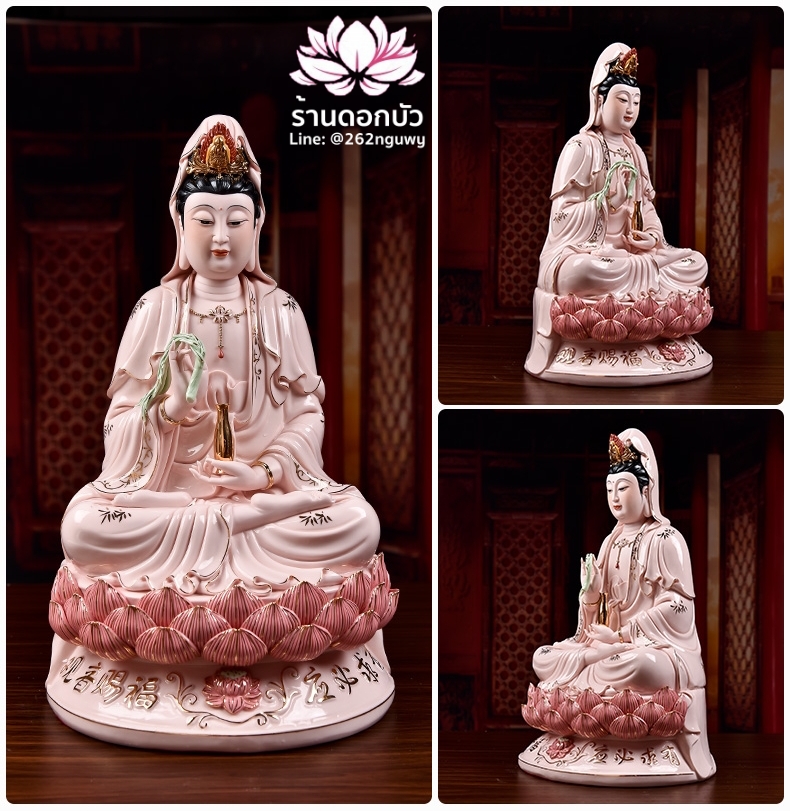 พระพุทธเจ้า (พระยูไล) พระโพธิสัตว์กวนอิม (กวนอิมผ่อสัก) พระมหาสถามปราปต์โพธิสัตว์ (ไต่ซีจี่ผ่อสัก) ขนาด 19 นิ้ว