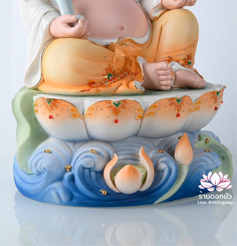 พระพุทธเจ้า (พระยูไล) พระโพธิสัตว์กวนอิม (กวนอิมผ่อสัก) พระกษิติครรภโพธิสัตว์ (ตี่จั่งอ๊วงผ่อสัก) และพระศรีอริยเมตไตรย (หมีเล่อฝอ) ขนาด 12/16/19 นิ้ว