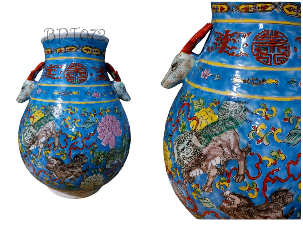 แจกันกระเบื้องกังไส สูง33cm