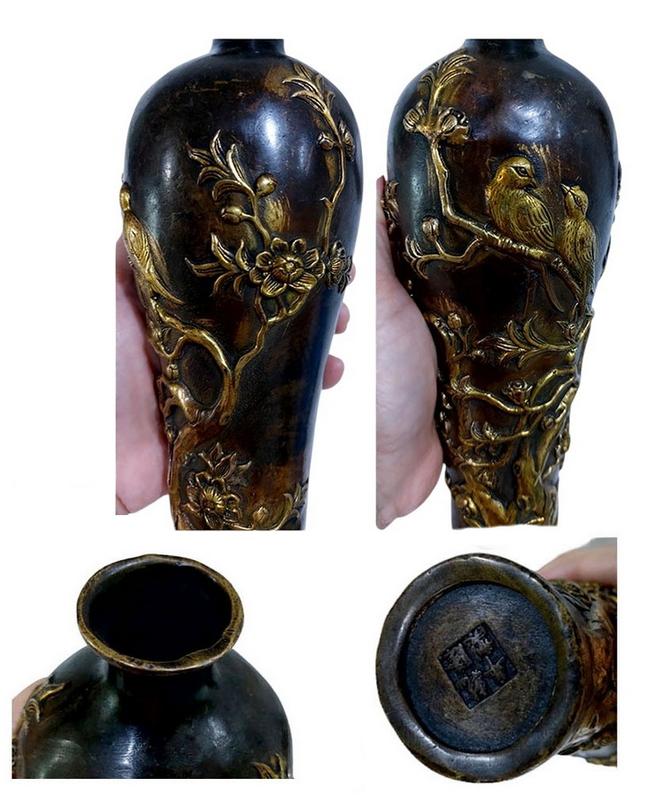 แจกันจีนลายนกคู่