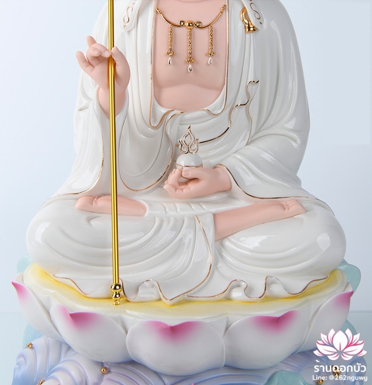 พระพุทธเจ้า (พระยูไล) พระโพธิสัตว์กวนอิม (กวนอิมผ่อสัก) พระกษิติครรภโพธิสัตว์ (ตี่จั่งอ๊วงผ่อสัก) และพระศรีอริยเมตไตรย (หมีเล่อฝอ) ขนาด 12/16/19 นิ้ว