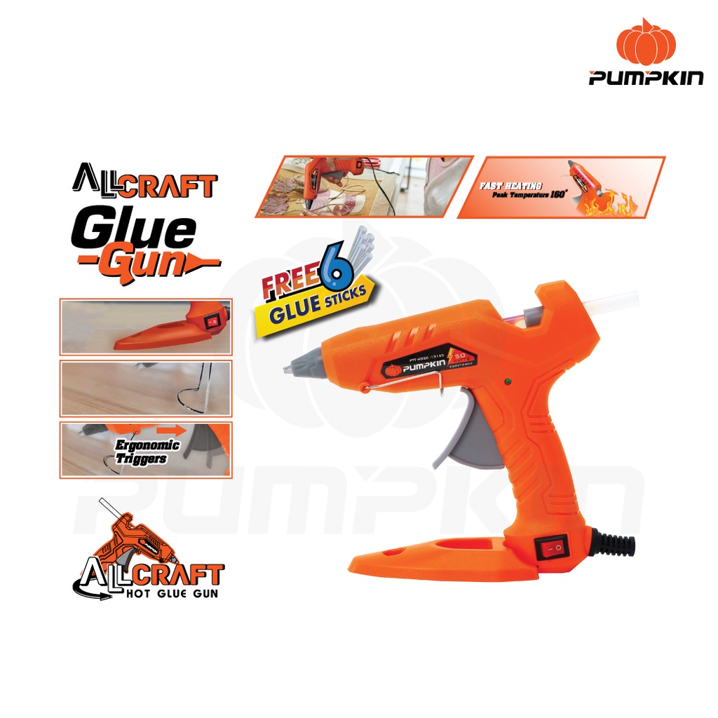 Pumpkin 13155 ปืนยิงกาวไฟฟ้า รุ่น ALLCRAFTS 30W (50W) PTT-HG50 ปืนยิงกาว ปืนกาว