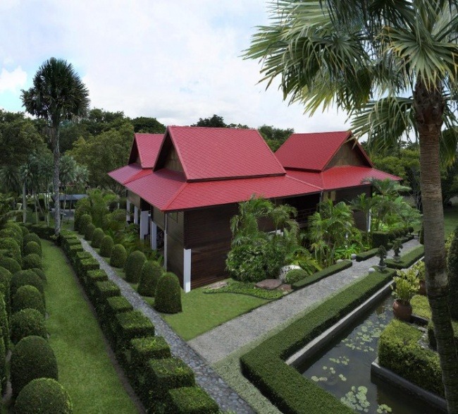 หลังคาไฟเบอร์ซีเมนต์ เอสซีจี รุ่นไอยร่า โอเรียนทอล 13 นิ้ว แกรนิตเรด
