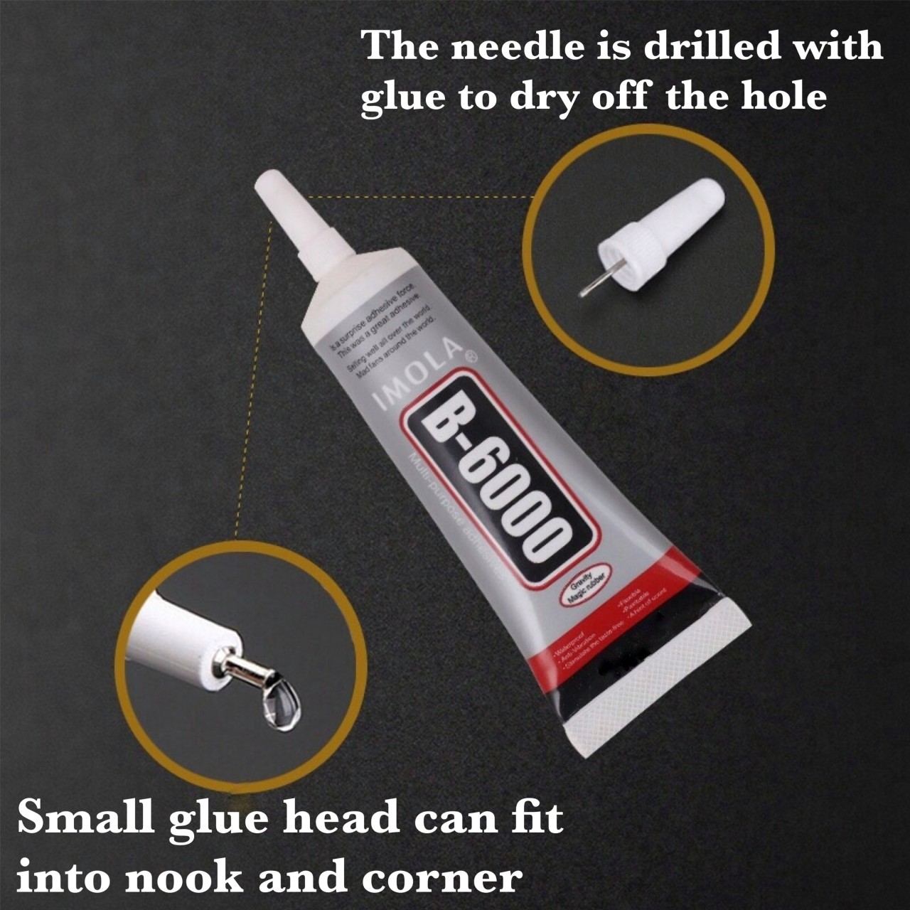 กาว B6000 กาวหน้าจอมือถือ (Size 15ML หัวเข็ม) กาวติดเพชร กาวซ่อมเครื่องประดับ กาวติดเครื่องประดับ กาว กาวติดเคสมือถือ