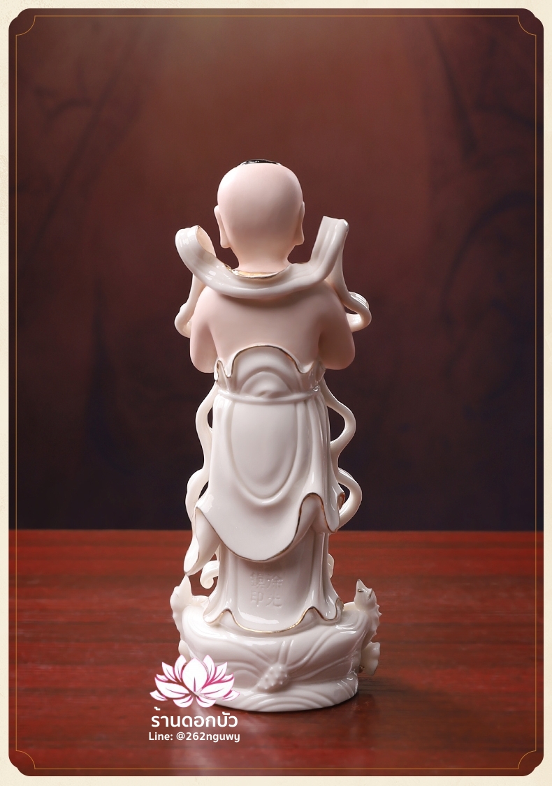 กิมท้ง-เง็กนึ่ง, เซียนจ๋าย-หยกลื้อ ลูกศิษย์พระโพธิสัตว์กวนอิม ปางยืนประทับบนดอกบัว ขนาด 7 นิ้ว