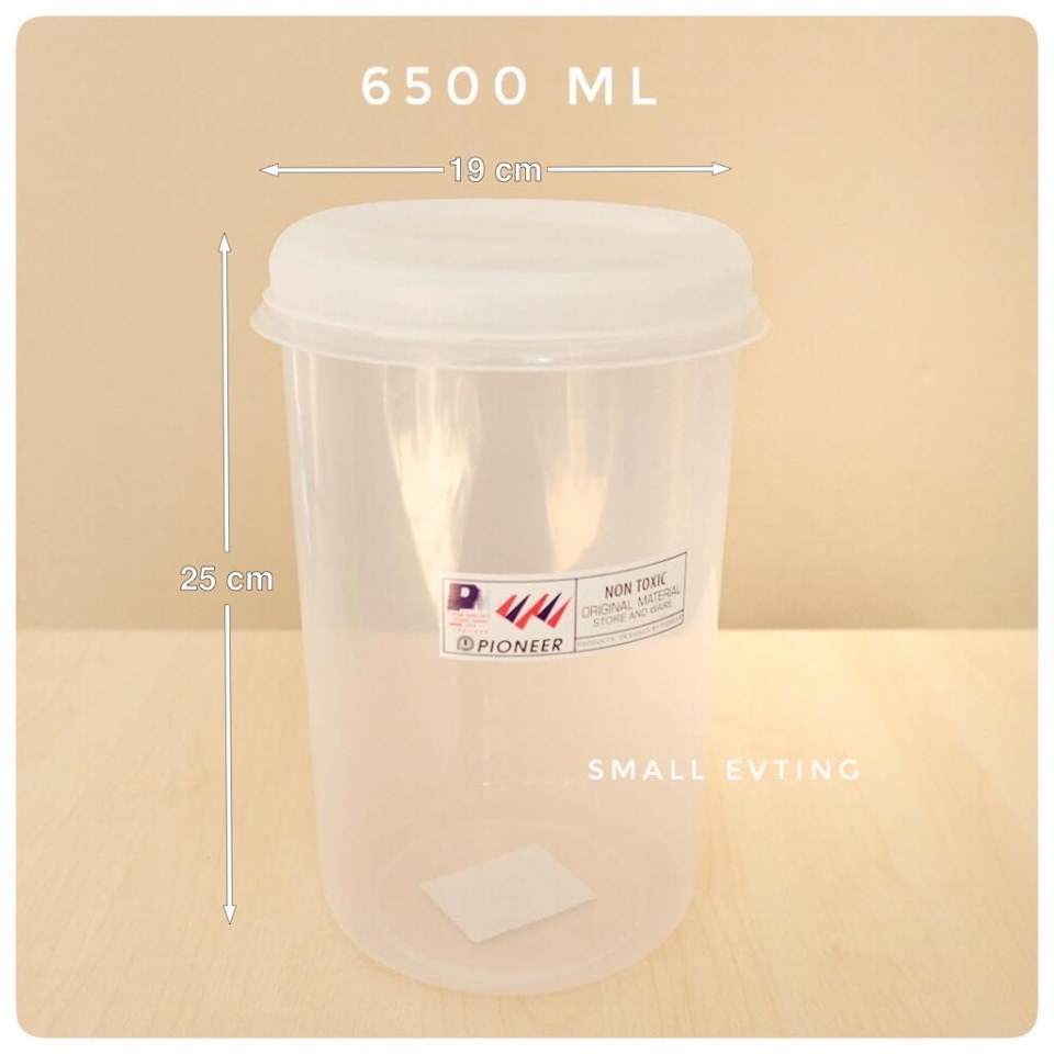 Small Evting ขวดโหล พลาสติก No.3005XL ความจุ 6500 ml สีใส ปลอดภัยสำหรับใส่อาหาร ใส่เครื่องดื่ม กล่องบรรจุอาหาร