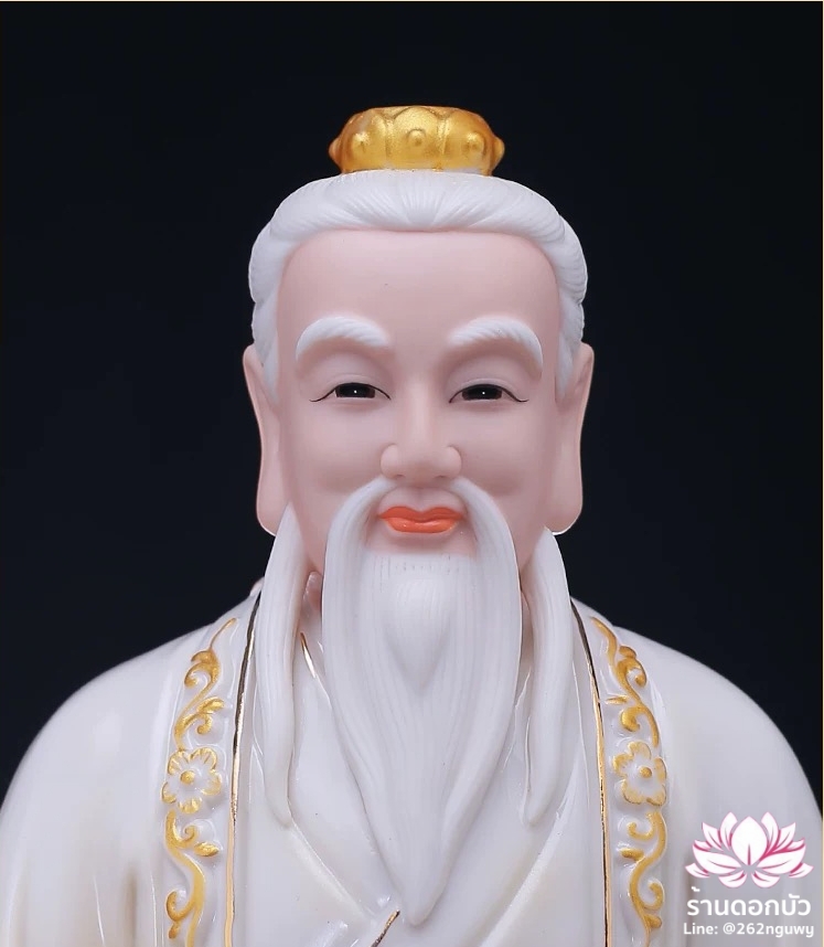 ไท่เสียงเหล่ากุง ไท่ส่องโล้กุ๊น ไท้ซังเหล่าจวิน หรือเล่าจื้อ ประทับนั่งบัลลังก์ ขนาด 12/19 นิ้ว