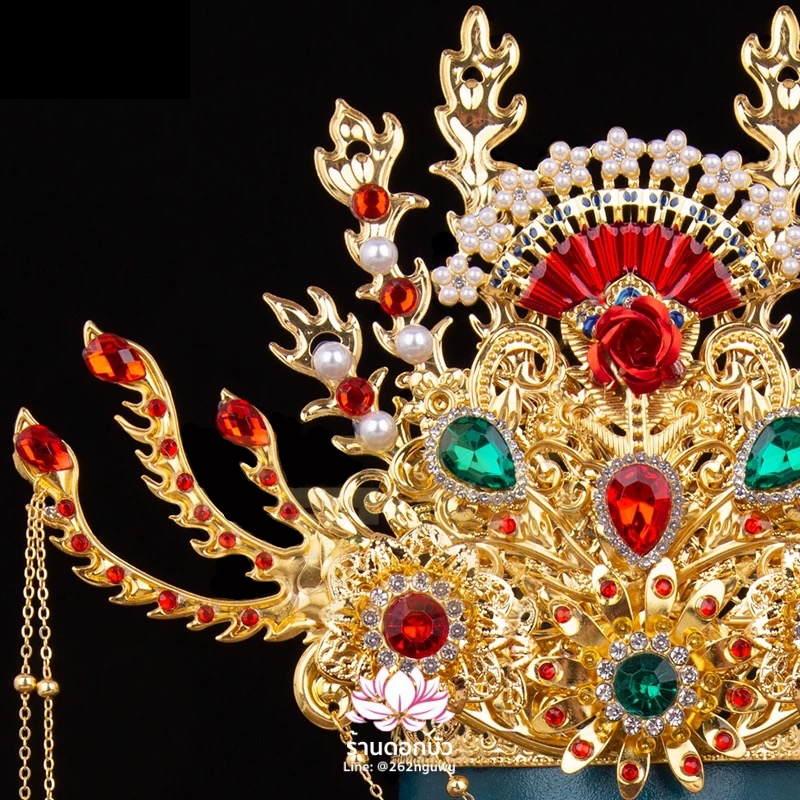 หมวกเทพเจ้าฝ่ายหญิง หมวกเทพนารี หมวกเทวนารี หมวกพระโพธิสัตว์กวนอิม หมวกพระจีน หมวกกิมซิ้น