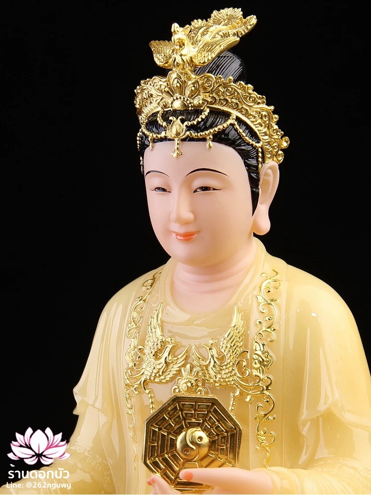 ตี่บ้อเนี่ยเนี้ย ตี่บ้อเหนียวเหนียว พระแม่ธรณีจีน ปางประทับนั่งบัลลังก์ งานหินอ่อนคุณภาพสูง ขนาด 12/16/19/26 นิ้ว