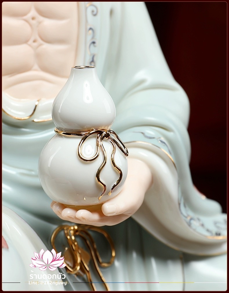 พระอรหันต์จี้กง เต้าจี้ฉานซือ งานกระเบื้องฮกเกี้ยน สีเทา ขนาด 16 นิ้ว