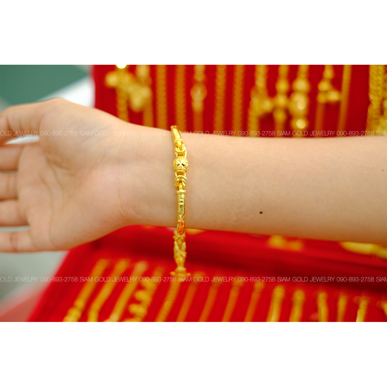 สร้อยข้อมือ บอลพ่นทรายกึ่งกำไล 2 บาท รหัส 021