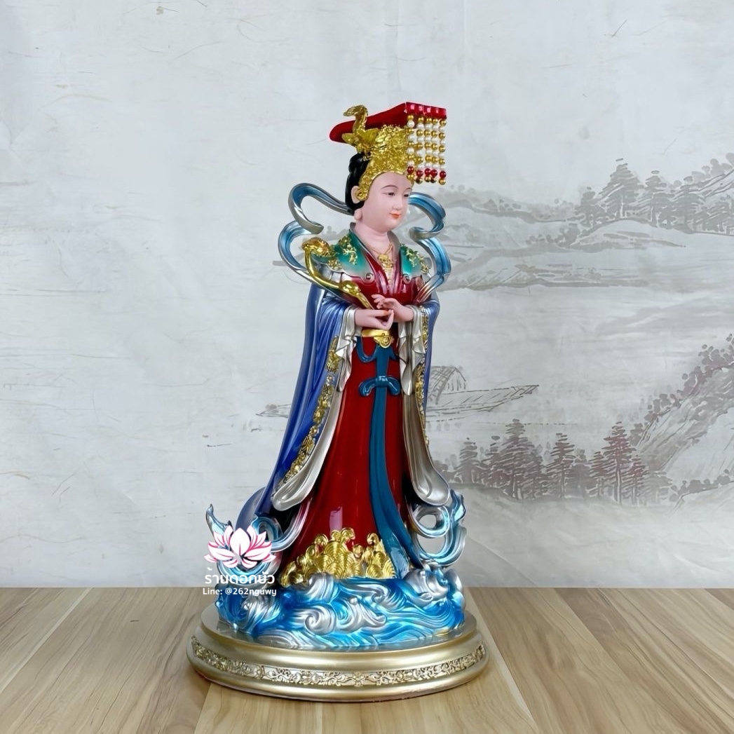 หม่าโจ้ว ม่าจ้อโป๋ เทียนส่งเซ่งโบ้ เทียนโหวเซี่ยบ้อ ปางยืน งานเรซิ่น ขนาด 12/16/19 นิ้ว