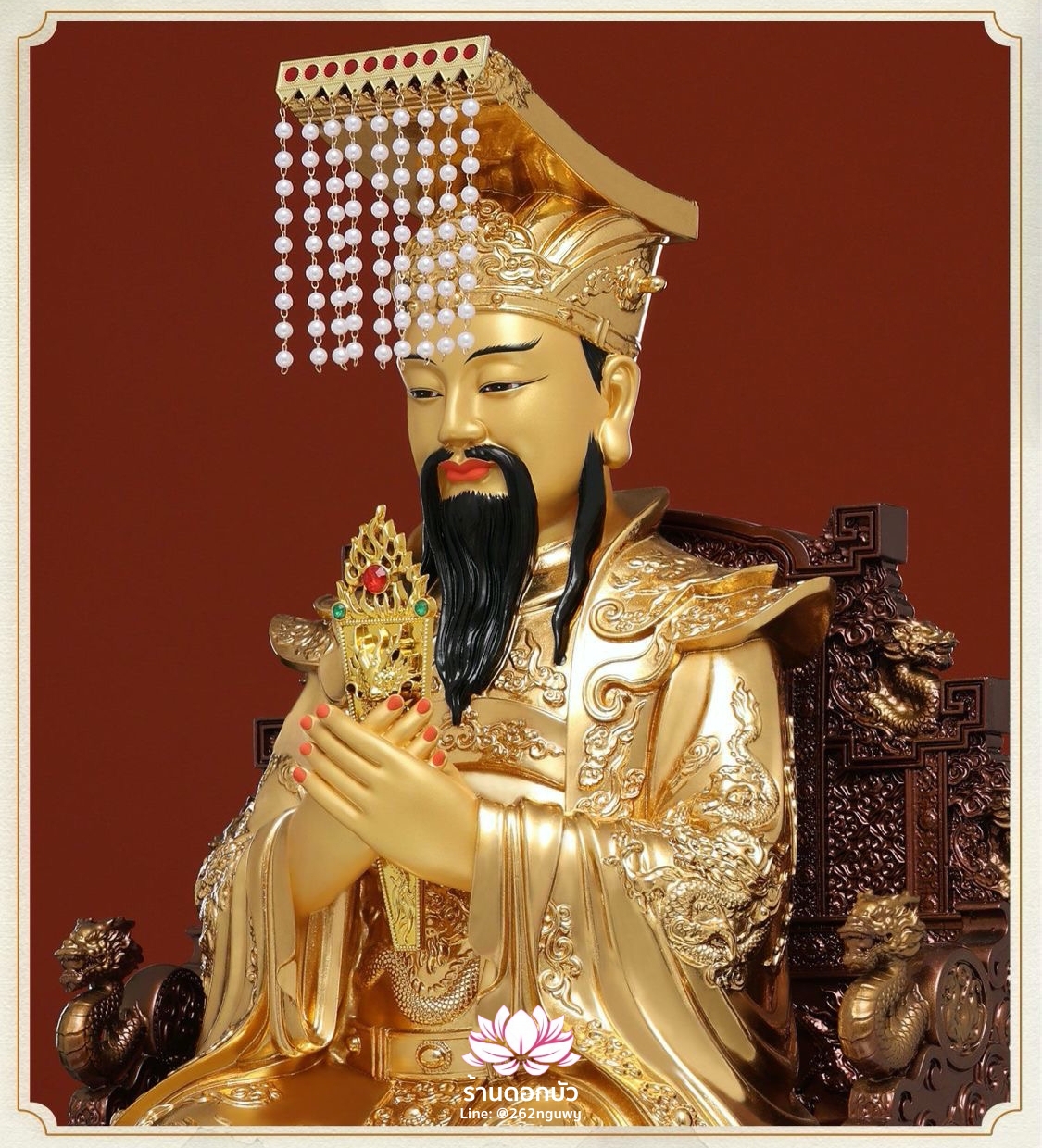 เง็กเซียนฮ่องเต้ หยกอ๋องส่องเต่ และ พระนางซีหวังหมู่ กิมบ้อเนี่ยเนี้ย สีทอง งานเรซิ่น ขนาด 12/16/19/26 นิ้ว