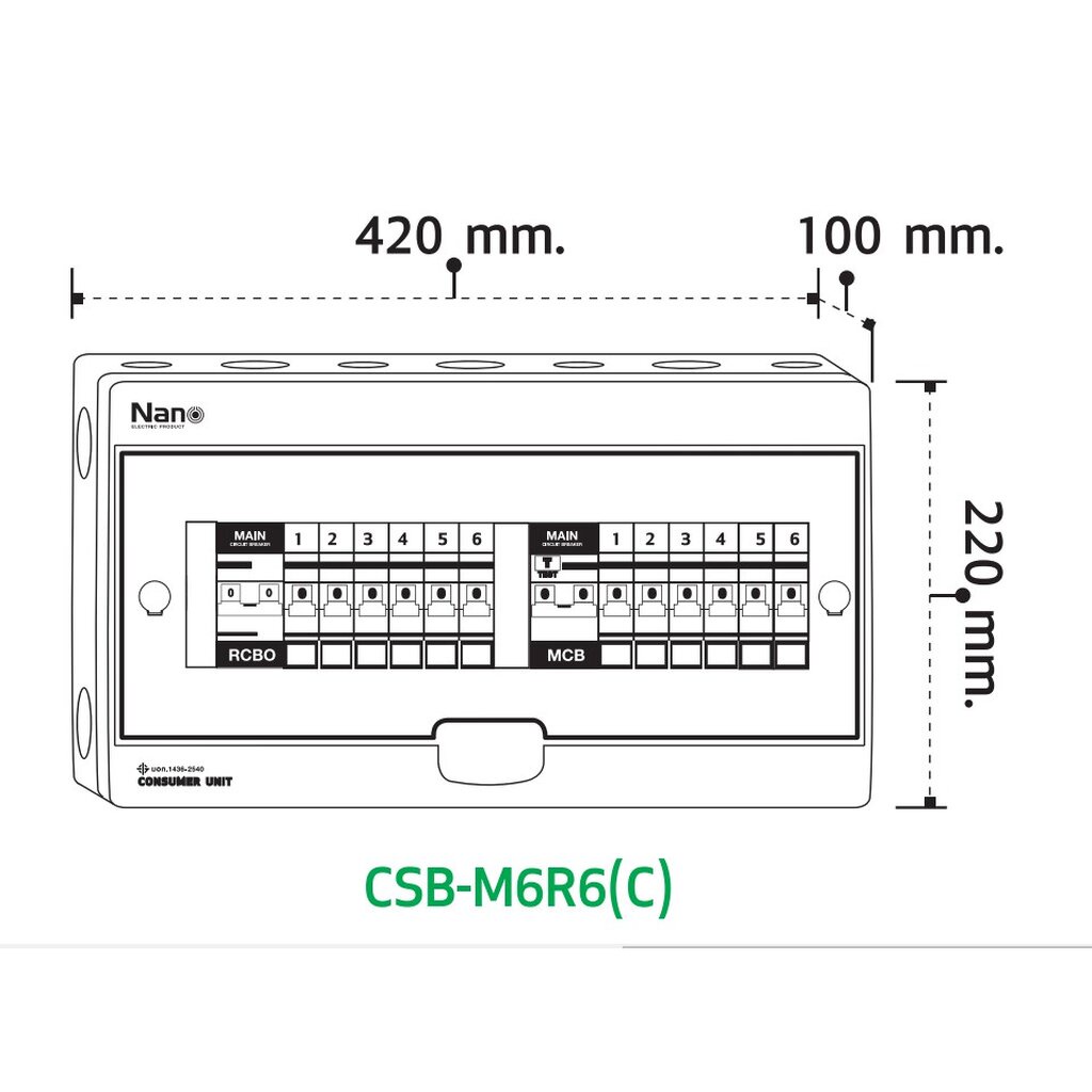 NANO Split bus 6+6 ช่อง ตู้คอนซูมเมอร์ แบบ บัสบาร์แยก MCB RCBO ตู้โหลด ตู้ควบคุมไฟ ตู้คอนโทรล ตู้คุมไฟ Shihlin
