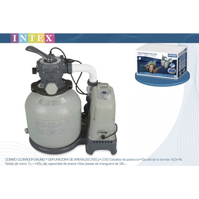 Intex เครื่องกรองน้ำระบบน้ำเกลือ-ทราย 26680/28680(อี.ซี.โอ.) 10,000 ลิตร/ชม.