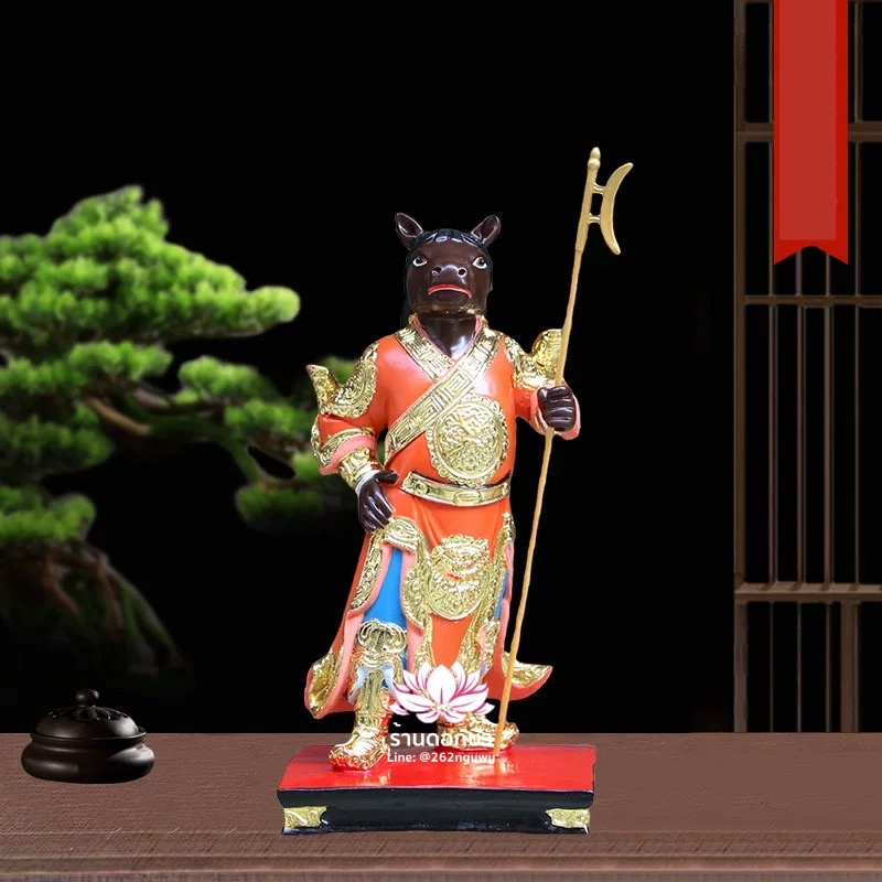 ยมบาลหัววัวหัวม้า ยมทูตหัววัวหน้าม้า งานเรซิ่น ขนาด 12/16 นิ้ว