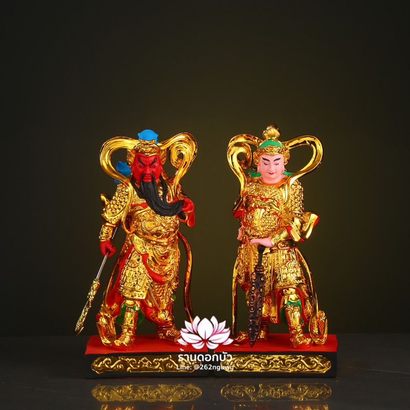 เทพเจ้ากวนอู และพระเวทโพธิสัตว์ (อุ่ยท้อผ่อสัก) งานเรซิ่น ขนาด 12 นิ้ว