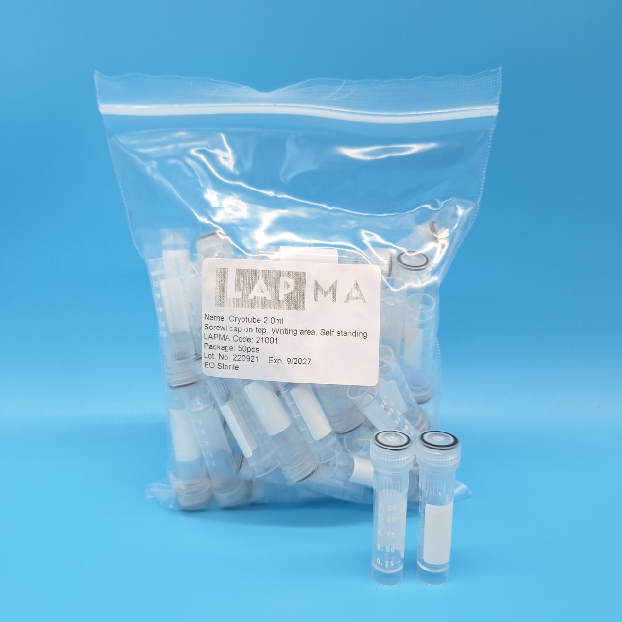 Cryotube Screw cap 2 ml ,free-standing , steriled หลอดเก็บตัวอย่างฝาเกลียว 2 มล. มีสเกล