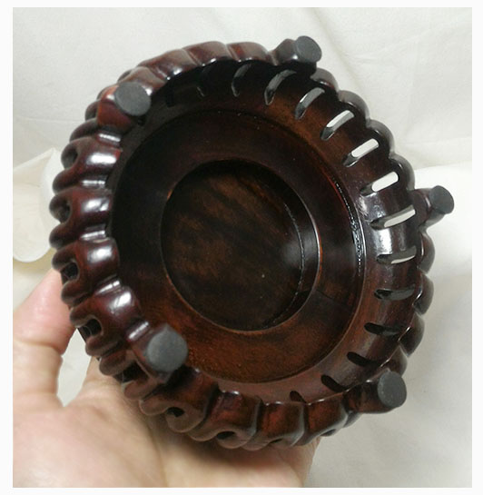 กี๋หรือฐานไม้สไตล์จีน ท๊อปกลม 9.3CM