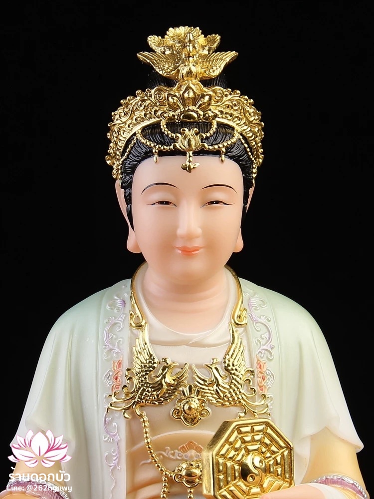 ตี่บ้อเนี่ยเนี้ย ตี่บ้อเหนียวเหนียว พระแม่ธรณีจีน ปางประทับนั่งบัลลังก์ งานหินอ่อนคุณภาพสูง ขนาด 12/16/19/26 นิ้ว