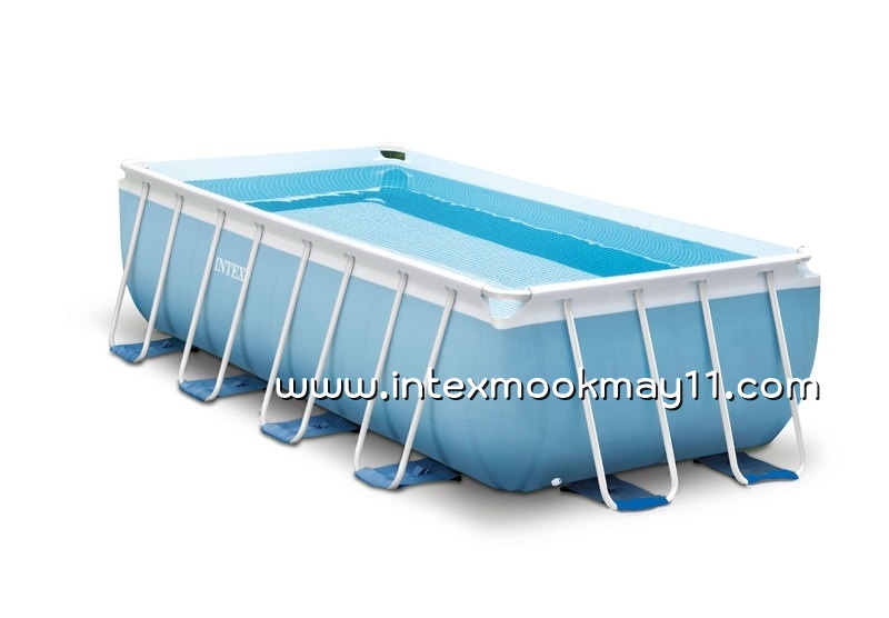 สระน้ำสำเร็จรูป สระน้ำขนาดใหญ่ Intex Prism Frame Pool สระน้ำรุ่นใหม่!! ขนาด 13 ฟุต สีฟ้า + เครื่องกรองระบบไส้กรอง รุ่น 26788/ 26776/ 28316