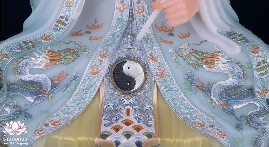 ไท่เสียงเหล่ากุง ไท่ส่องโล้กุ๊น ไท้ซังเหล่าจวิน หรือเล่าจื้อ ปางประทับนั่งบัลลังก์ งานหินอ่อนคุณภาพสูง ขนาด 12/16/19/26 นิ้ว