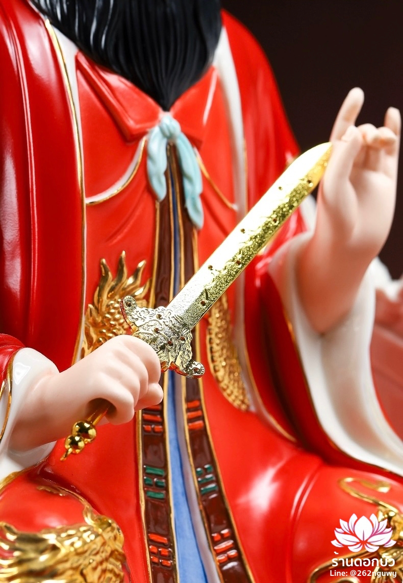 เตียวเทียนซือ เตียวฮู้เทียนซือ จางเทียนซือ ปางนั่งบัลลังก์มังกร งานกระเบื้องฮกเกี้ยน ขนาด 12/16 นิ้ว