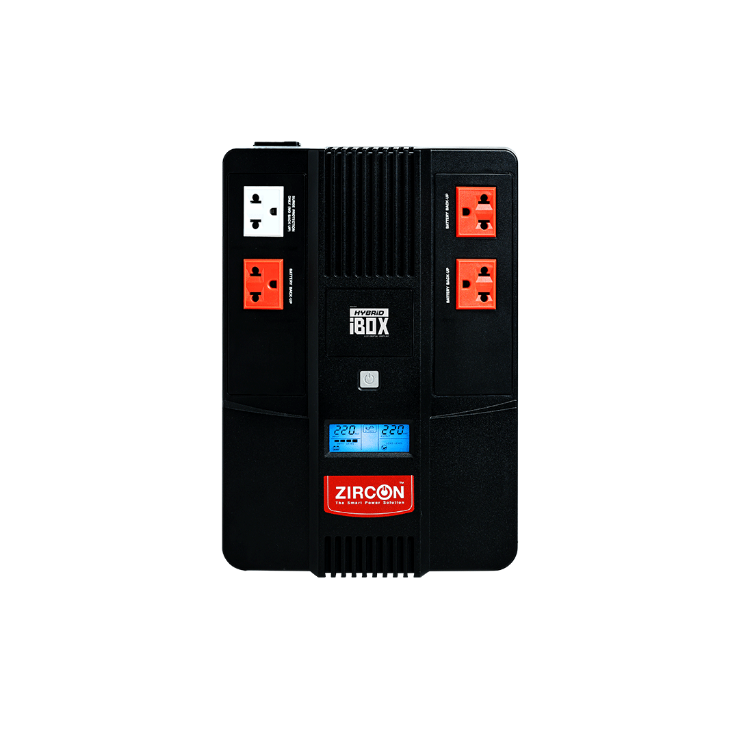 ZIRCON UPS (เครื่องสำรองไฟ) Line interactive with stabilizer รุ่น Hybrid-iBox 1000VA/550W