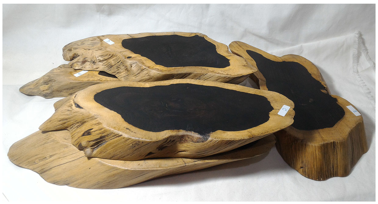 ฐานไม้มะเกลือ(African Ebony) ทรงรี หลายขนาด มีลิ้งค์แยก